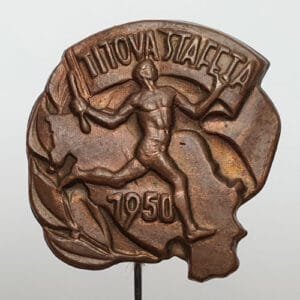 YUGOSLAVIA 1950 Josip Broz Tito's Relay of Youth vintage lapel pin