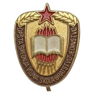 YUGOSLAVIA / Army / General Military High School - Bratstvo i jedinstvo / vintage lapel pin
