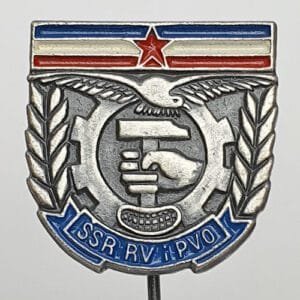 YUGOSLAVIA / Army / School for Qualified Workers of Airforce and Anti-Aircraft Defense / vintage lapel pin