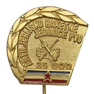 YUGOSLAVIA Army / 35th Anniversary of Artillery and Rocket Units / vintage lapel pin