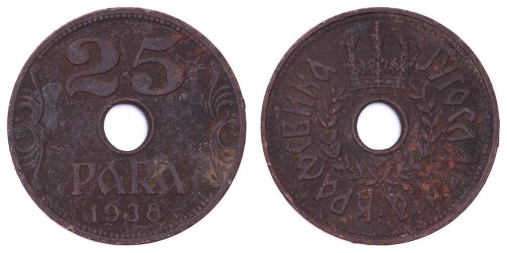 JUGOSLAVIJA 25 para 1938 VF-