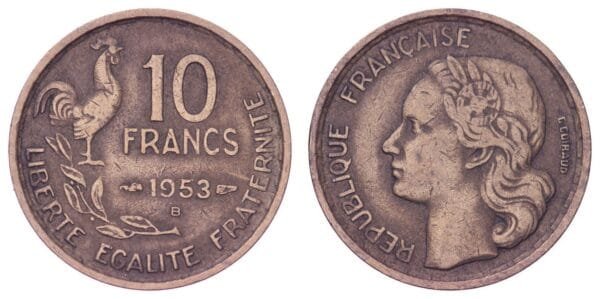 FRANCE 10 francs 1953B VF