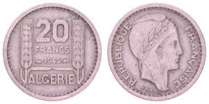 ALGERIA 20 francs 1949 VF