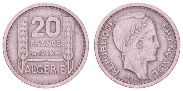 ALGERIA 20 francs 1949 VF