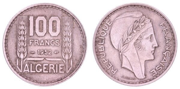 ALGERIA 100 francs 1952 VF
