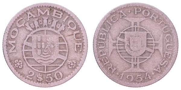 MOZAMBIQUE 2.50 escudos 1954 / Portuguese colony / VF