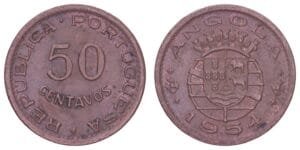 ANGOLA 50 centavos 1954 / Portuguese colony / VF