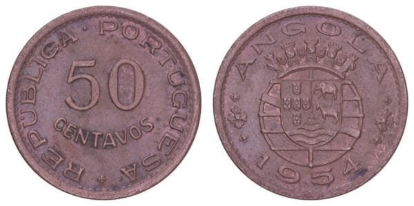 ANGOLA 50 centavos 1954 / Portuguese colony / VF