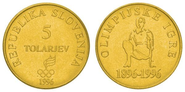 SLOVENIA 5 tolarjev 1996 / Olympic Games / UNC