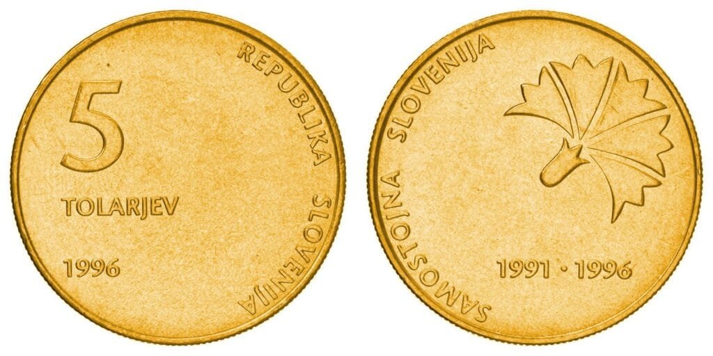 SLOVENIA 5 tolarjev 1996 / 5th Anniversary of Independence / UNC