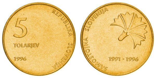 SLOVENIA 5 tolarjev 1996 / 5th Anniversary of Independence / UNC