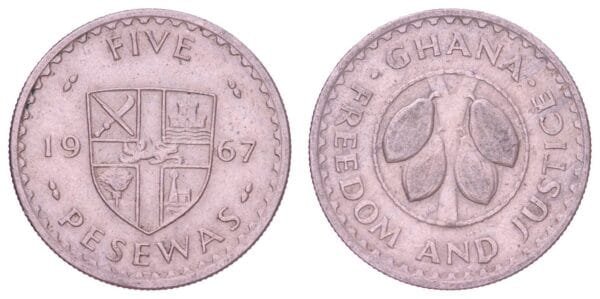 GHANA 5 pesewas 1967 VF