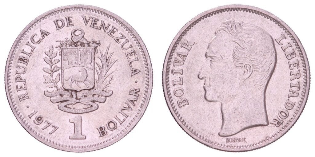 VENEZUELA 1 bolivar 1977 VF
