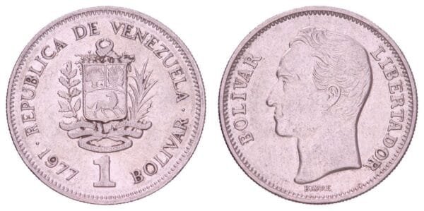 VENEZUELA 1 bolivar 1977 VF