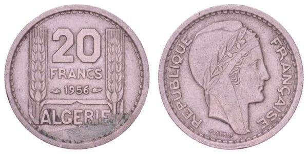 ALGERIA 20 francs 1956 VF