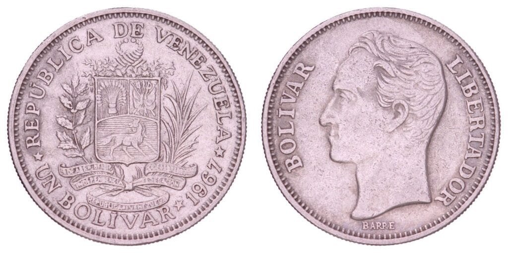 VENEZUELA 1 bolivar 1967 VF