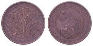 BOLIVIA 50 centavos 1942 VF
