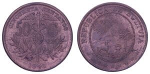 BOLIVIA 50 centavos 1942 VF+