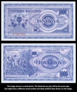 MACEDONIA 1000 denari 1992 UNC