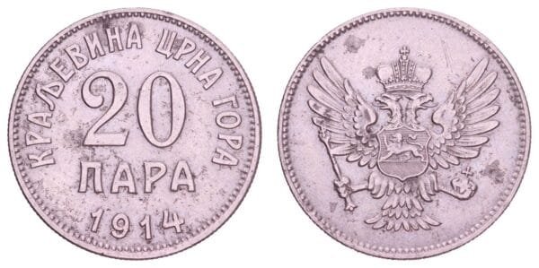 MONTENEGRO 20 para 1914 VF