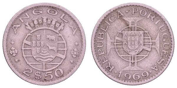 ANGOLA 2.50 escudos 1969 / Portuguese colony / VF