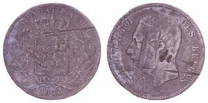 BELGIUM 5 francs 1873 / Vintage Forgery / F