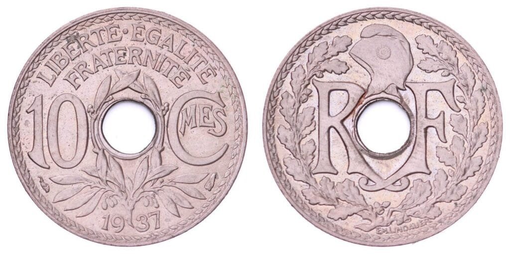 FRANCE 10 centimes 1937 UNC-