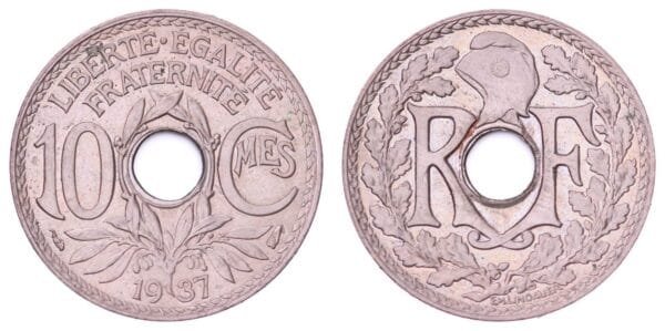 FRANCE 10 centimes 1937 UNC-