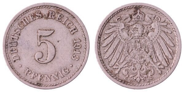 GERMANY 5 pfennig 1913 / Empire / VF