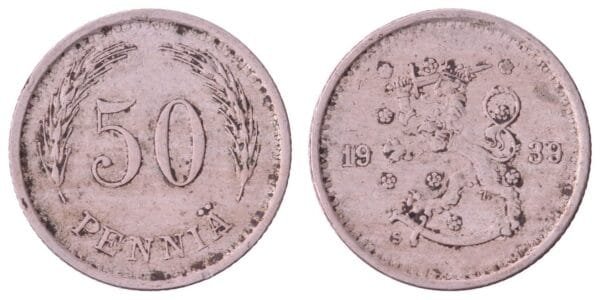 FINLAND 50 pennia 1939 VF