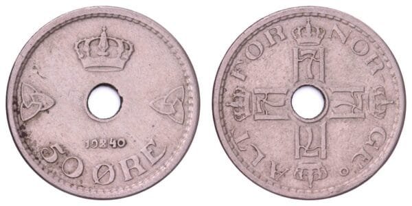 NORWAY 50 ore 1940 VF