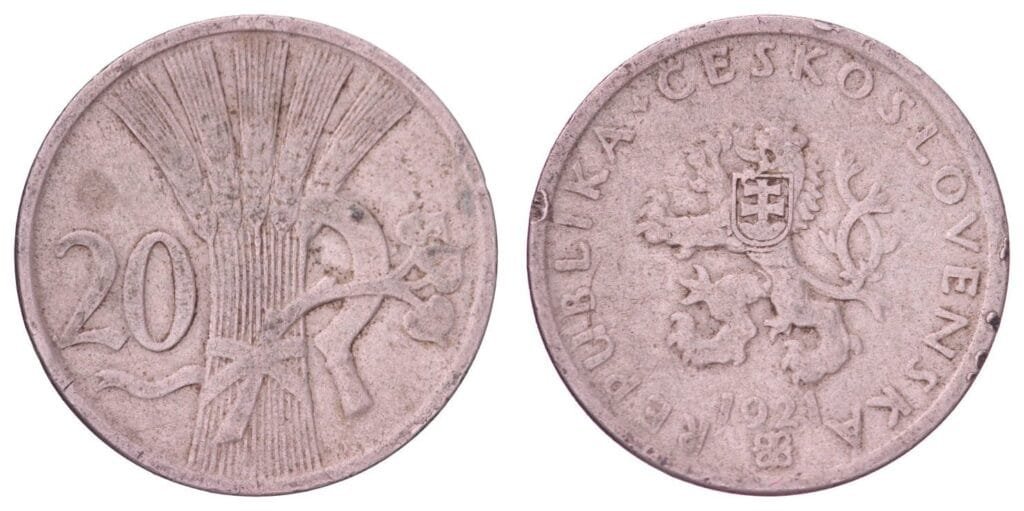CZECHOSLOVAKIA 20 haleru 1921 VF