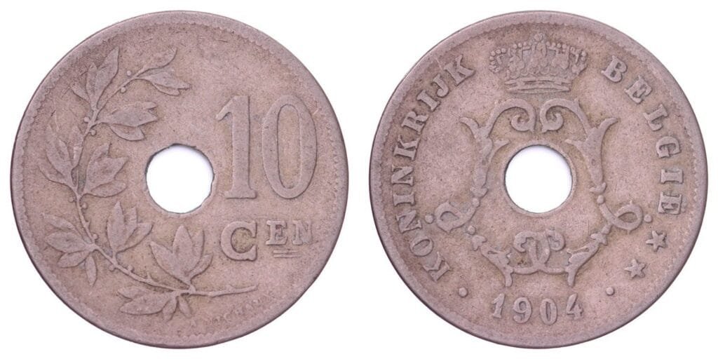 BELGIUM 10 centimes 1904 / Dutch text / VF