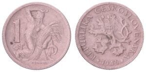CZECHOSLOVAKIA 1 koruna 1946 VF