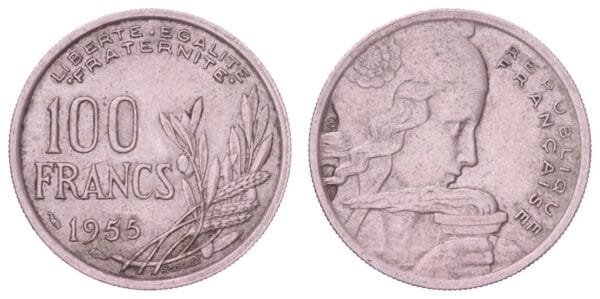 FRANCE 100 francs 1955 VF
