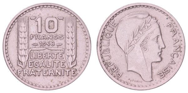 FRANCE 10 francs 1948 VF