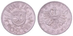 AUSTRIA 50 groschen 1947 VF