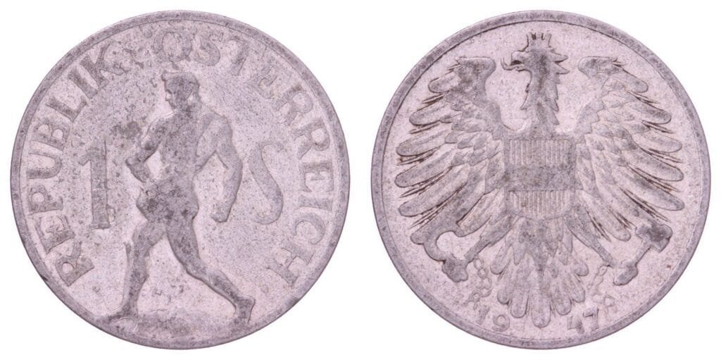 AUSTRIA 1 schilling 1947 VF