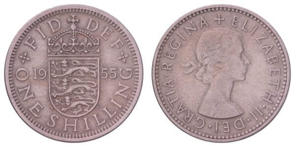 GREAT BRITAIN 1 shilling 1955 / English shield / VF