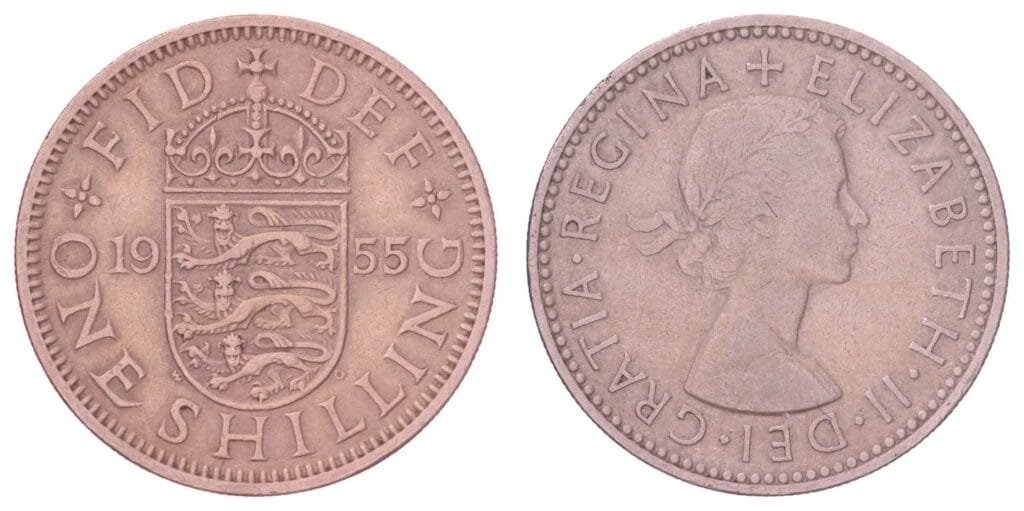 GREAT BRITAIN 1 shilling 1955 / English shield / VF