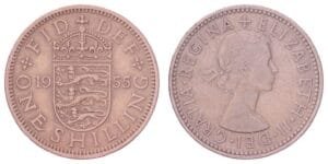 GREAT BRITAIN 1 shilling 1955 / English shield / VF