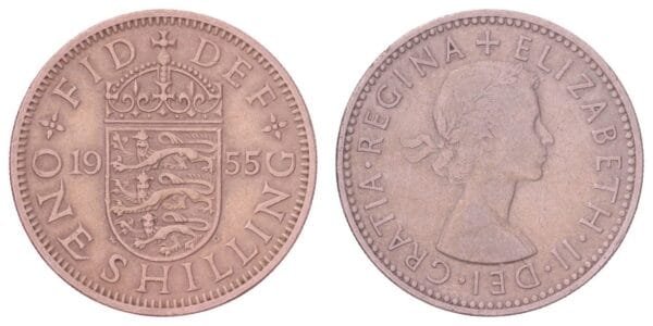 GREAT BRITAIN 1 shilling 1955 / English shield / VF