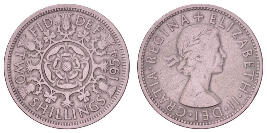 GREAT BRITAIN 2 shillings 1954 VF