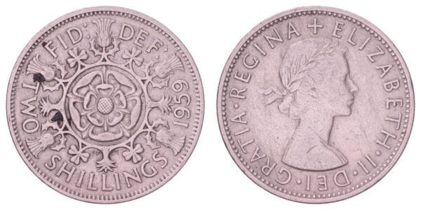 GREAT BRITAIN 2 shillings 1959 VF