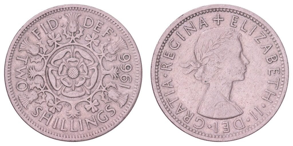 GREAT BRITAIN 2 shiillings 1966 VF
