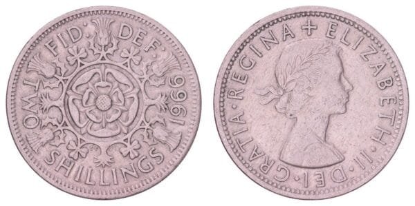 GREAT BRITAIN 2 shiillings 1966 VF