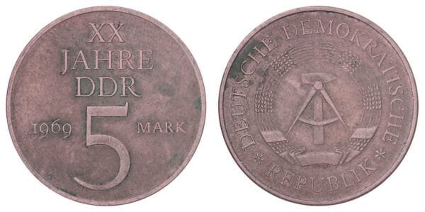 GERMANY 5 mark 1969 / Germany East GDR / VF-