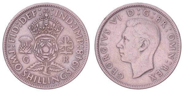 GREAT BRITAIN 2 shillings 1948 VF
