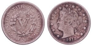 UNITED STATES OF AMERICA 5 cents 1912 / Liberty Head Nickel / VF-