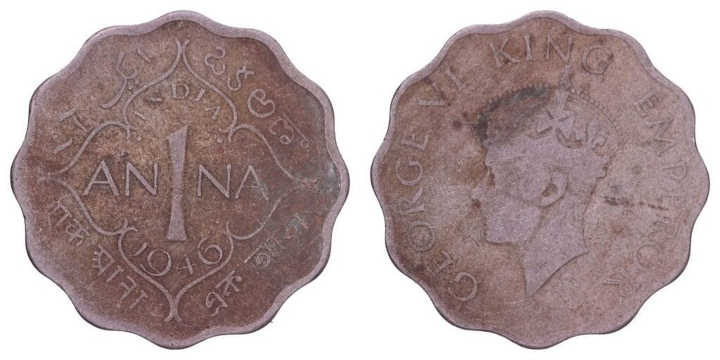 INDIA 1 anna 1946 / British / F+